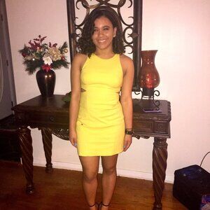 Zara Trafaluc Collection Cutout Yellow Mini Dress - Size S